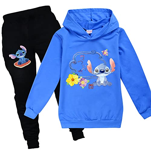 PulloverHoodie +Jogginghose, Mädchen Jungen Cartoon Fashion Langarm Sweatshirts für 3-14 Jahre alt (A2,140) von ZHANGYAOSHU