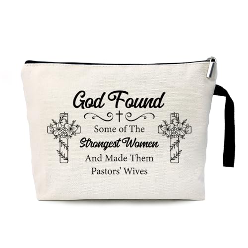 ZHANTUONE God Found Some Of The Strongest Women Kosmetiktasche mit Reißverschluss, Geschenk für Pastor, religiöses Geschenk für Frauen, christliche Geschenke, faltbare Aufbewahrung, große Kapazität, von ZHANTUONE