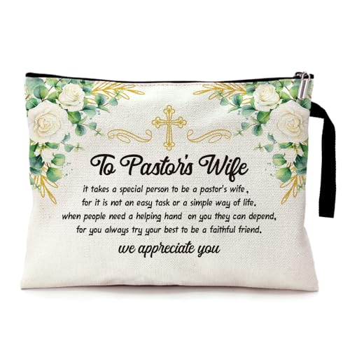 ZHANTUONE Pastor's Wife Kosmetiktasche mit Reißverschluss, Geschenk für Pastor's Wife, religiöses Geschenk für Frauen, Wertschätzungsgeschenk, christliche Geschenke, faltbare Aufbewahrung, große von ZHANTUONE