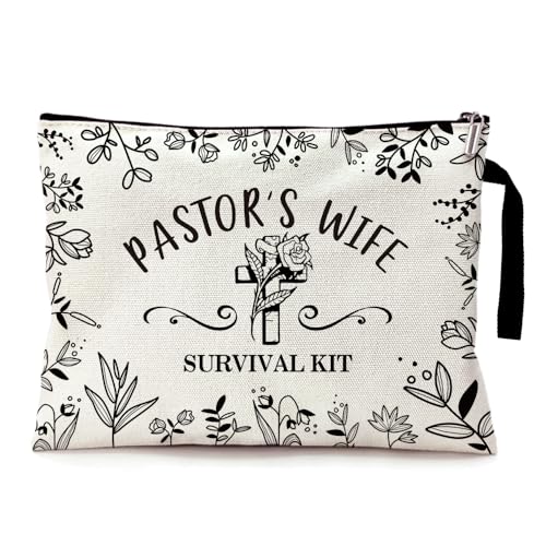 ZHANTUONE Pastor's Wife Survival Kit Zipper Cosmetic Bag,Gift For Pastor's Wife,Religious Gift for Women, Appreciation Gift,Christian Gifts,Foldable Storage Large Capacity Cosmetic bag, von ZHANTUONE