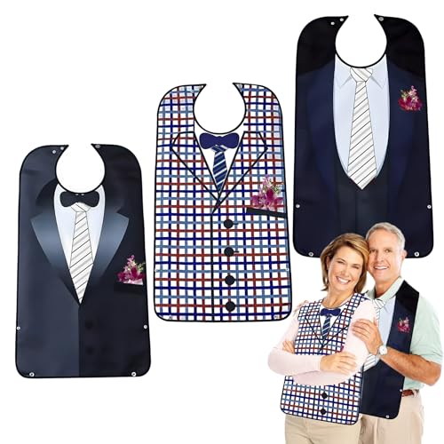 ZHAO GE 3pcs Lätzchen für Erwachsene Lustig, Wasserdicht Latz für Senioren, Wiederverwendbar, mit Druckknöpfen Schmutzfänger, für Männer Frauen Ältere Menschen Behinderte ZHAO GE 3pcs Lätzchen für Erwachsene Lustig, Wasserdicht Latz für Senioren, Wiederverwendbar, mit Druckknöpfen Schmutzfänger, für Männer Frauen Ältere Menschen Behinderte von ZHAO GE