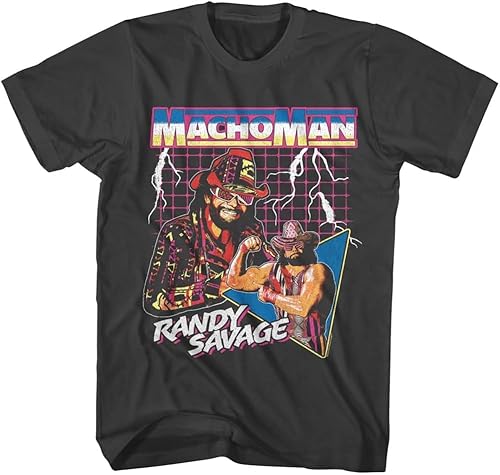 Macho Man Randy Savage Lightning Bolts Retro Mens Smoke Short Sleeve T Shirt(XX-Large) von ZHAO41XIONG