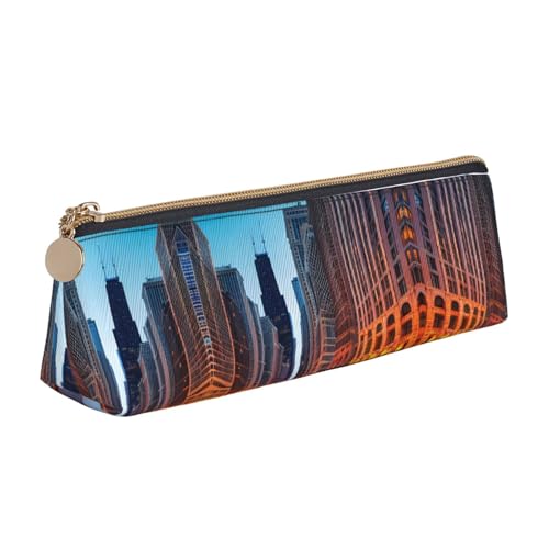 Chicago Illinois USA Druck PVC Münzbörse Geld Tasche Make-up Tasche Bleistift Beutel Reißverschluss Schreibwaren Fall Damen Herren, Weiß, One Size, Einfach: von ZHAOLQ