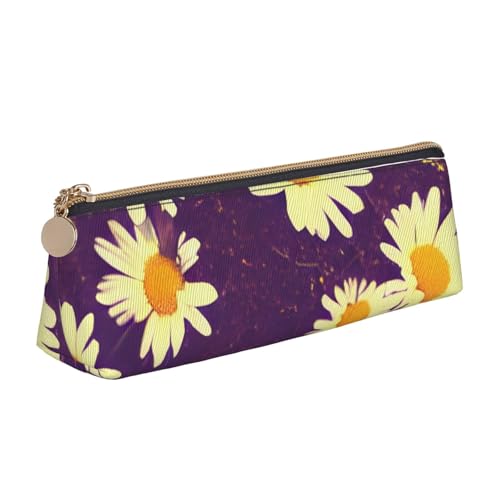Gänseblümchen lila Blumen Druck PVC Geldbörse Geld Tasche Make-up Tasche Tasche Reißverschluss Bürobedarf Frauen Männer, Weiß, One Size, Weiß, One Size, Einfach von ZHAOLQ