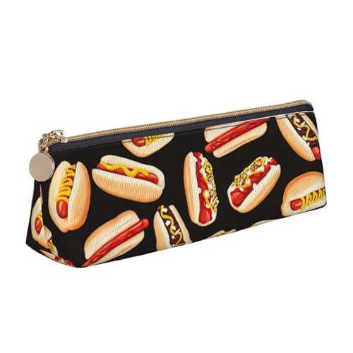 Lustiges Essen Hot Dogs Druck PVC Münzbörse Geld Tasche Make-up Tasche Bleistift Beutel Reißverschluss Schreibwaren Fall Damen Herren, Weiß, One Size, Einfach: von ZHAOLQ
