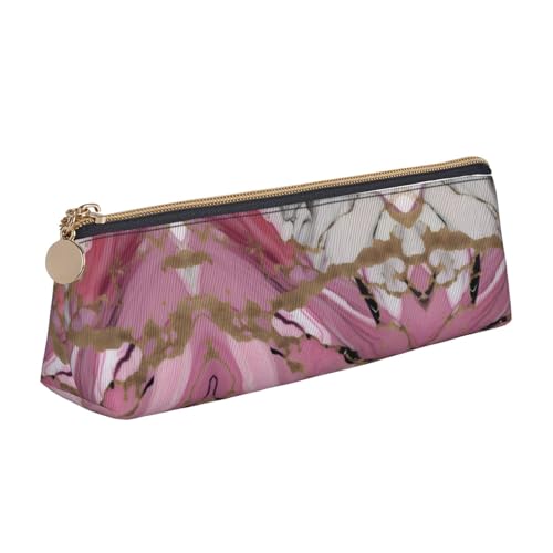 Rosa / Weiß Marmor-Muster Druck PVC Münzgeldbörse Geld Tasche Make-up Tasche Bleistift Beutel Reißverschluss Schreibwaren Fall Damen Herren Weiß Einheitsgröße einfach, Weiß, One Size, Einfach: von ZHAOLQ