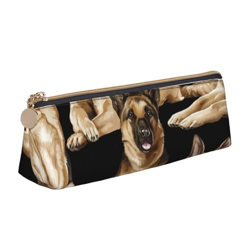 Schäferhund Druck PVC Geldbörse Geld Tasche Make-up Tasche Federmäppchen Reißverschluss Bürobedarf Hüllen Frauen Männer, Weiß, One Size, Weiß, One Size, Einfach von ZHAOLQ