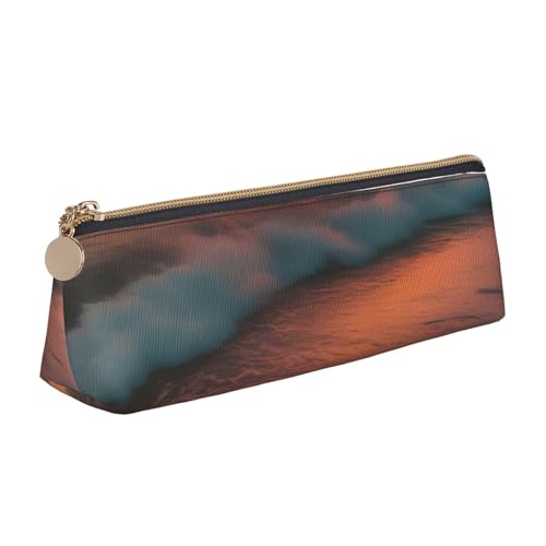 Sonnenuntergang am Strand Druck PVC Geldbörse Geld Tasche Make-up Tasche Tasche Reißverschluss Bürobedarf Frauen Männer, Weiß, One Size, Weiß, One Size, Einfach von ZHAOLQ