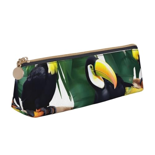 Tukane Papagei Palme Blätter Druck PVC Münzgeldbörse Geld Tasche Make-up Etui Bleistift Beutel Reißverschluss Schreibwaren Fall Damen Herren Weiß Einheitsgröße einfach, Weiß, One Size, Einfach: von ZHAOLQ