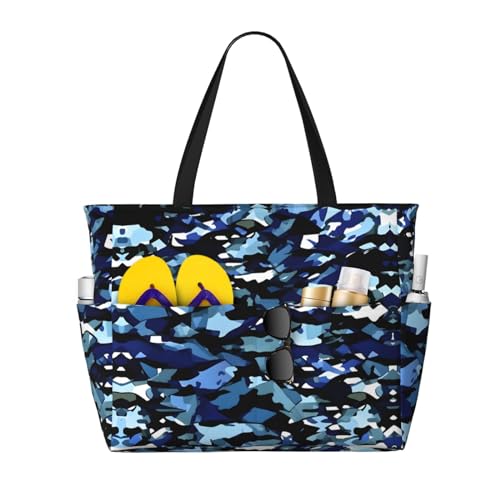 ZHAOLQ Blau Tarnung Druck Unisex große Kapazität Strand Koffer Urlaub Picknick Sport Stoffbeutel tragbare Turntasche, schwarz, eine Größe, Schwarz, One Size, schwarzes, Einheitsgröße ZHAOLQ Blau Tarnung Druck Unisex große Kapazität Strand Koffer Urlaub Picknick Sport Stoffbeutel tragbare Turntasche, schwarz, eine Größe, Schwarz, One Size, schwarzes, Einheitsgröße von ZHAOLQ