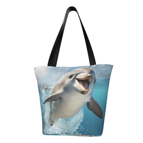 ZHAOLQ Leichte Schultertasche mit lustigem Tiermotiv und Delfin-Druck, für Sommerausflüge, Reisen, Wandern, Arbeit, Freizeit ZHAOLQ Leichte Schultertasche mit lustigem Tiermotiv und Delfin-Druck, für Sommerausflüge, Reisen, Wandern, Arbeit, Freizeit von ZHAOLQ