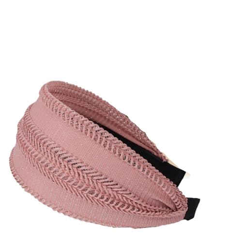 Stirnband 2 Stück breite Stirnbänder for Frauen und Mädchen, elegante Haarbänder, weibliche Haarbänder, Hoop-Kopfbedeckung, Haarschmuck Winter Stirnband(Pink) von ZHAOQIN