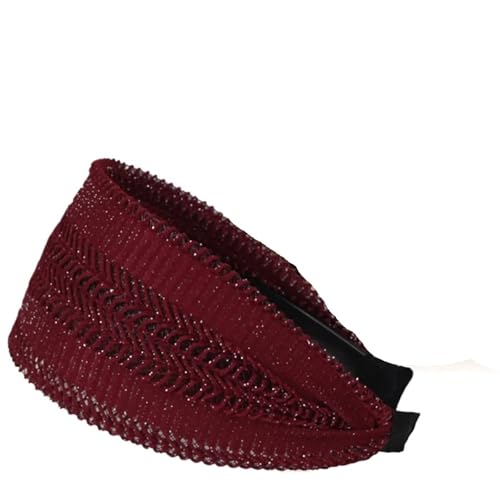 Stirnband 2 Stück breite Stirnbänder for Frauen und Mädchen, elegante Haarbänder, weibliche Haarbänder, Hoop-Kopfbedeckung, Haarschmuck Winter Stirnband(Red) von ZHAOQIN