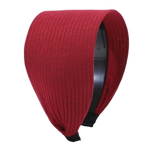 Stirnband 2 stücke Breite Krempe Stirnband frauen Kurzes Haar Einfache Haar Clip Abdeckung Grau Haar Temperament Haar Drücken Kopfbedeckung Winter Stirnband(Red) von ZHAOQIN