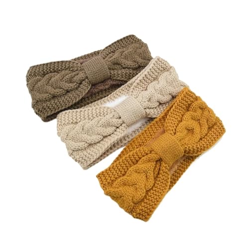 Stirnband 2 stücke Fuzzy Gefüttert Stirnbänder for Frau Solide Warme Haarband Elastische Sport Yoga Mädchen Haarband Haar Zubehör Winter Stirnband(3PCS A style) von ZHAOQIN