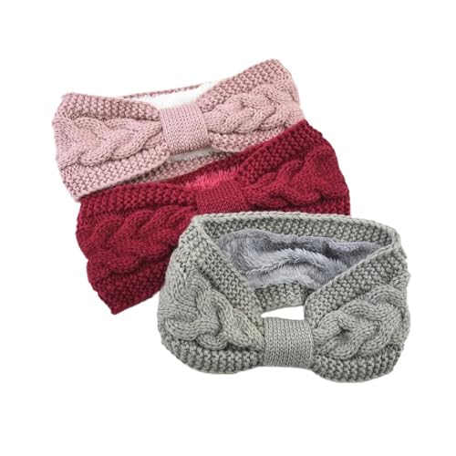 Stirnband 2 stücke Fuzzy Gefüttert Stirnbänder for Frau Solide Warme Haarband Elastische Sport Yoga Mädchen Haarband Haar Zubehör Winter Stirnband(3PCS B style) von ZHAOQIN