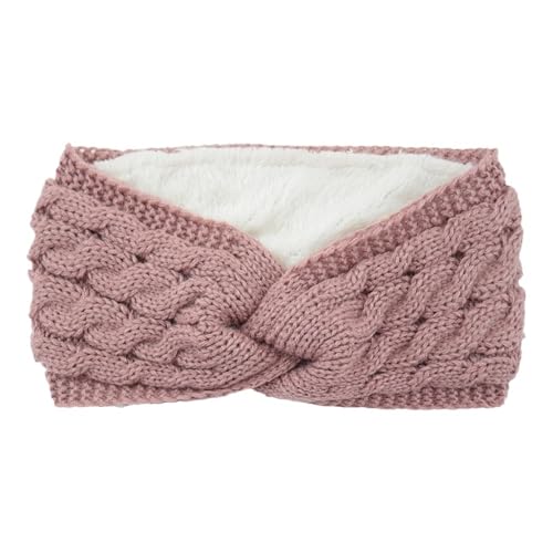 Stirnband 2 stücke Plüsch Dicke Strick Sport Stirnband Herbst Ohr Schutz Ohr Wärmer Frauen Thermische Isolierung Kalt Beweis Kopf Abdeckung Winter Stirnband(Purple Pink) von ZHAOQIN
