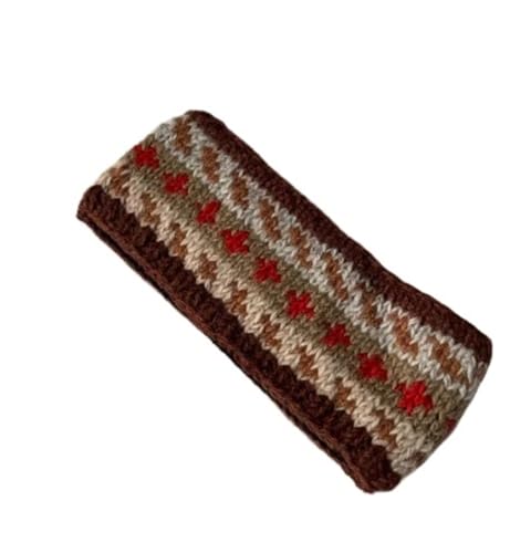 Stirnband 2 stücke Stirnband Gestrickte Haar Zubehör Haar Band Warme Mütze Pferdeschwanz Entbindung Kopf Abdeckung Winter Haarband Winter Stirnband(Brown) von ZHAOQIN