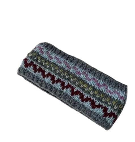 Stirnband 2 stücke Stirnband Gestrickte Haar Zubehör Haar Band Warme Mütze Pferdeschwanz Entbindung Kopf Abdeckung Winter Haarband Winter Stirnband(Deep grey) von ZHAOQIN