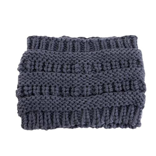 Stirnband 2 stücke Stricken Breites Stirnband for Frauen Herbst Winter Headwrap Turban Haarbänder Mit Löcher Hut Warm Halten Weibliche Ohr Wärmer Winter Stirnband(Dark Grey) von ZHAOQIN