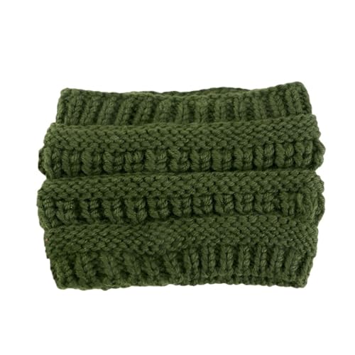 Stirnband 2 stücke Stricken Breites Stirnband for Frauen Herbst Winter Headwrap Turban Haarbänder Mit Löcher Hut Warm Halten Weibliche Ohr Wärmer Winter Stirnband(Deep Green) von ZHAOQIN