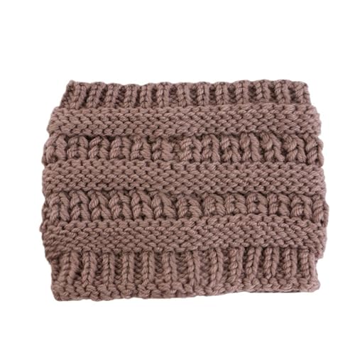 Stirnband 2 stücke Stricken Breites Stirnband for Frauen Herbst Winter Headwrap Turban Haarbänder Mit Löcher Hut Warm Halten Weibliche Ohr Wärmer Winter Stirnband(Khaki) von ZHAOQIN