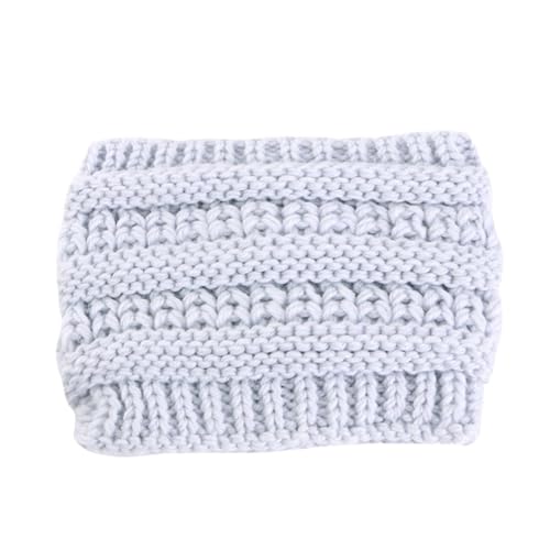 Stirnband 2 stücke Stricken Breites Stirnband for Frauen Herbst Winter Headwrap Turban Haarbänder Mit Löcher Hut Warm Halten Weibliche Ohr Wärmer Winter Stirnband(Light grey) von ZHAOQIN