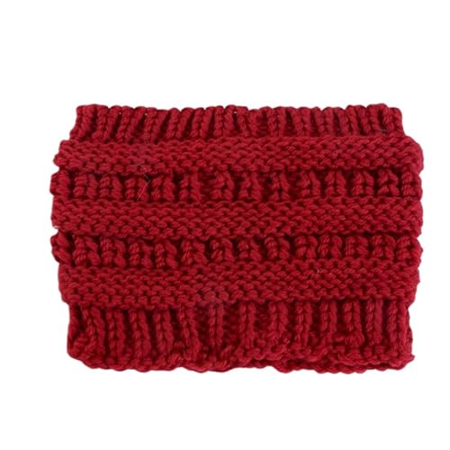 Stirnband 2 stücke Stricken Breites Stirnband for Frauen Herbst Winter Headwrap Turban Haarbänder Mit Löcher Hut Warm Halten Weibliche Ohr Wärmer Winter Stirnband(Red) von ZHAOQIN