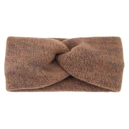 Stirnband 2 stücke Stricken Kreuz Breite Stirnbänder Winter Ohr Wärmer Weiche Headwrap Turban for Frauen Mädchen Haar Zubehör Winter Stirnband(Coffee) von ZHAOQIN