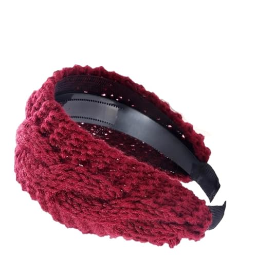 Stirnband 2 stücke Warme Breite krempe Stirnband Herbst Und Winter Haarnadel Skifahren Abdeckt Weißes Haar Gestrickte Haar Zubehör Diademas Winter Stirnband(Red) von ZHAOQIN