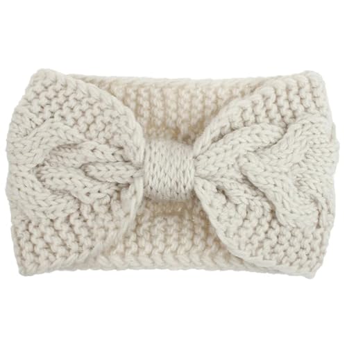 Stirnband 2 stücke Winter Gestrickte Stirnbänder Frauen Halten Stirnband Stricken Handgemachte Warme Haarband Stirnband Kreuz Knoten Turban Twisted Haar Zubehör Winter Stirnband(White) von ZHAOQIN