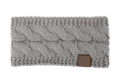 Stirnband 2PCS Breite Stricken Stirnband Winter Warme Ohr Frauen Verdicken Turban Haar Zubehör Mädchen Haarband Headwraps Ohr Wärmer Winter Stirnband(Light Gray) von ZHAOQIN