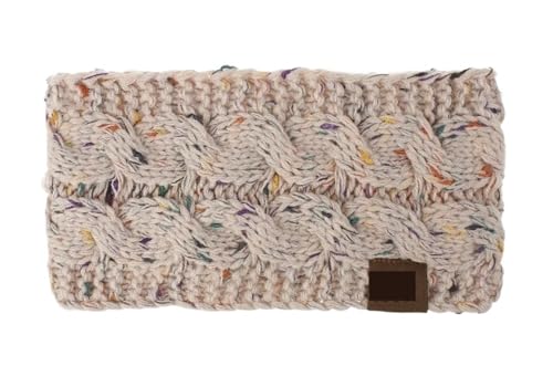 Stirnband 2PCS Breite Stricken Stirnband Winter Warme Ohr Frauen Verdicken Turban Haar Zubehör Mädchen Haarband Headwraps Ohr Wärmer Winter Stirnband(Pink) von ZHAOQIN