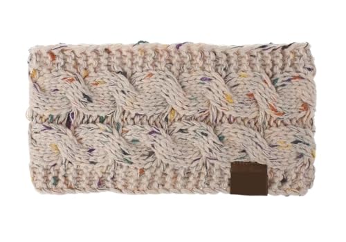 Stirnband 2PCS Breite Stricken Stirnband Winter Warme Ohr Frauen Verdicken Turban Haar Zubehör Mädchen Haarband Headwraps Ohr Wärmer Winter Stirnband(Pink) von ZHAOQIN