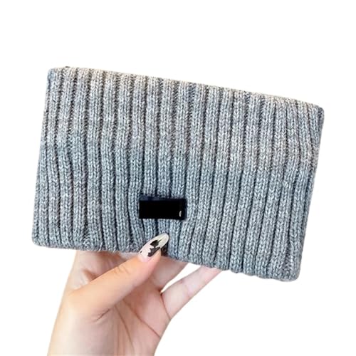 Stirnband 2PCS Frauen Winter Breitseite Stirnband Einfarbig Gestrickte Warme Headwrap Mädchen Elastische Sport Haar Bands for Haar Zubehör Winter Stirnband(Grey) von ZHAOQIN