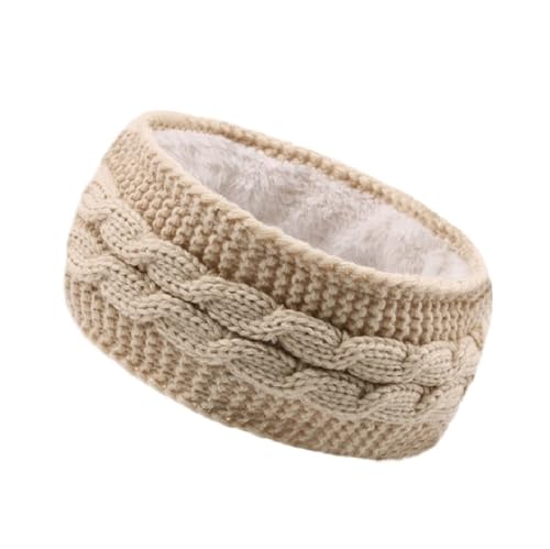 Stirnband 3 Stück Winter-Haarband, gestrickt, winddicht, Gehörschutz, warm, dickes Stirnband Winter Stirnband(Khaki) von ZHAOQIN