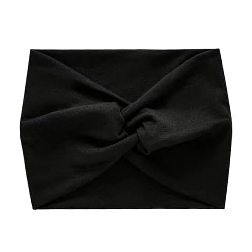 Stirnband 3 stücke Breites Elastisches Stirnband Haarband Pilates Yoga Fitness Laufen Radfahren Schweißband Turban Make-Up Haar Hoop Make-Up Headwrap for Frauen Winter Stirnband(Black) von ZHAOQIN