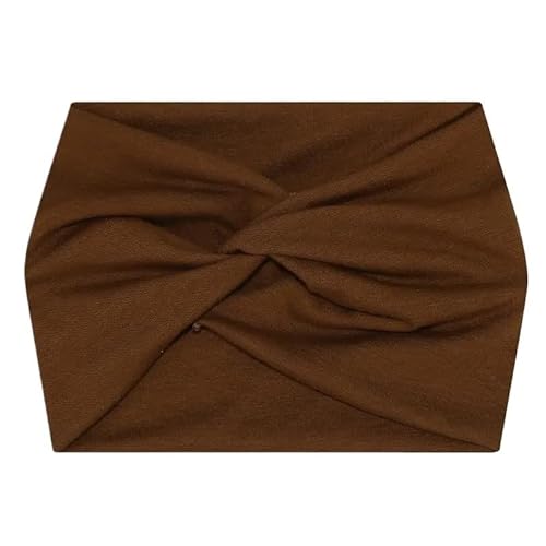 Stirnband 3 stücke Breites Elastisches Stirnband Haarband Pilates Yoga Fitness Laufen Radfahren Schweißband Turban Make-Up Haar Hoop Make-Up Headwrap for Frauen Winter Stirnband(Coffee) von ZHAOQIN