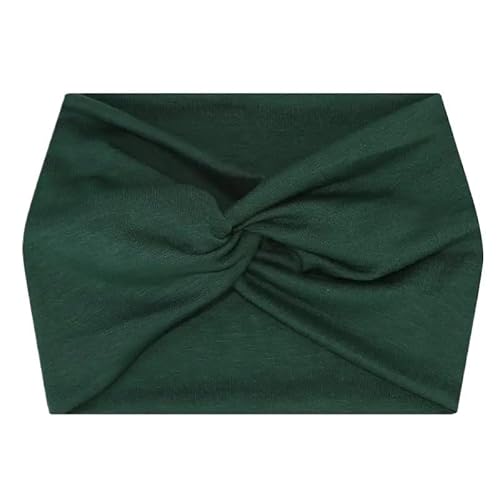 Stirnband 3 stücke Breites Elastisches Stirnband Haarband Pilates Yoga Fitness Laufen Radfahren Schweißband Turban Make-Up Haar Hoop Make-Up Headwrap for Frauen Winter Stirnband(Dark Green) von ZHAOQIN