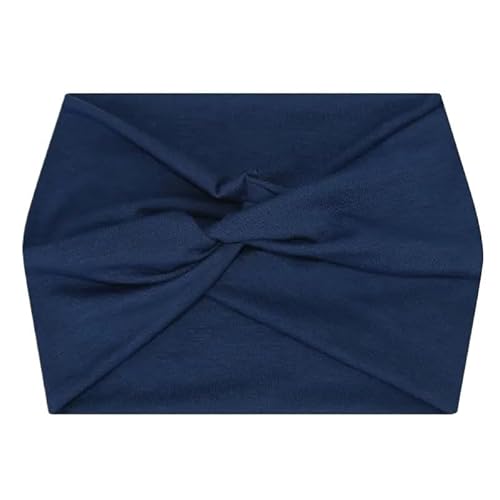 Stirnband 3 stücke Breites Elastisches Stirnband Haarband Pilates Yoga Fitness Laufen Radfahren Schweißband Turban Make-Up Haar Hoop Make-Up Headwrap for Frauen Winter Stirnband(Dark blue) von ZHAOQIN
