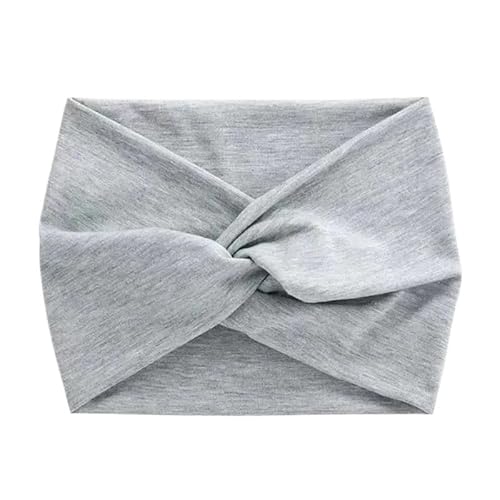 Stirnband 3 stücke Breites Elastisches Stirnband Haarband Pilates Yoga Fitness Laufen Radfahren Schweißband Turban Make-Up Haar Hoop Make-Up Headwrap for Frauen Winter Stirnband(Light Gray) von ZHAOQIN