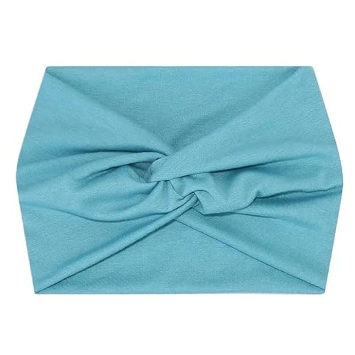 Stirnband 3 stücke Breites Elastisches Stirnband Haarband Pilates Yoga Fitness Laufen Radfahren Schweißband Turban Make-Up Haar Hoop Make-Up Headwrap for Frauen Winter Stirnband(Sky Blue) von ZHAOQIN