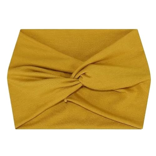 Stirnband 3 stücke Breites Elastisches Stirnband Haarband Pilates Yoga Fitness Laufen Radfahren Schweißband Turban Make-Up Haar Hoop Make-Up Headwrap for Frauen Winter Stirnband(Yellow) von ZHAOQIN