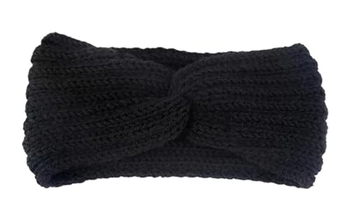 Stirnband 3 stücke Frauen Stirnband Einfarbig Elastische Haar Bands Twisted Gestrickte Turban Headwrap Winter Mädchen Haarband Haar Zubehör Winter Stirnband(Black A) von ZHAOQIN