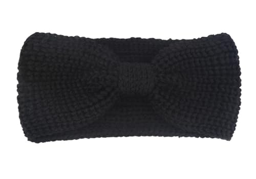Stirnband 3 stücke Frauen Stirnband Einfarbig Elastische Haar Bands Twisted Gestrickte Turban Headwrap Winter Mädchen Haarband Haar Zubehör Winter Stirnband(Black D) von ZHAOQIN