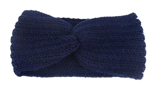 Stirnband 3 stücke Frauen Stirnband Einfarbig Elastische Haar Bands Twisted Gestrickte Turban Headwrap Winter Mädchen Haarband Haar Zubehör Winter Stirnband(Blue B) von ZHAOQIN