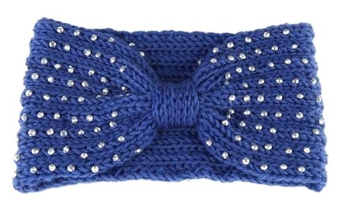 Stirnband 3 stücke Frauen Stirnband Einfarbig Elastische Haar Bands Twisted Gestrickte Turban Headwrap Winter Mädchen Haarband Haar Zubehör Winter Stirnband(Blue G) von ZHAOQIN