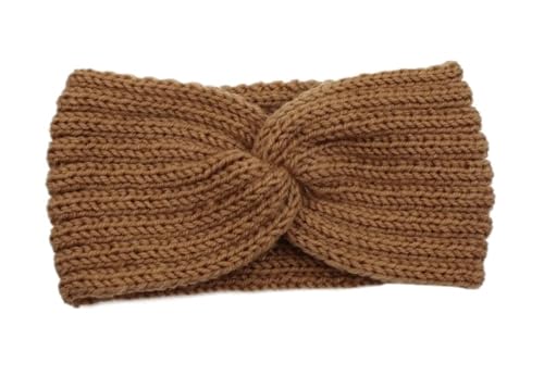 Stirnband 3 stücke Frauen Stirnband Einfarbig Elastische Haar Bands Twisted Gestrickte Turban Headwrap Winter Mädchen Haarband Haar Zubehör Winter Stirnband(Brown A) von ZHAOQIN