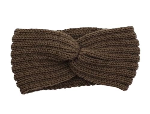 Stirnband 3 stücke Frauen Stirnband Einfarbig Elastische Haar Bands Twisted Gestrickte Turban Headwrap Winter Mädchen Haarband Haar Zubehör Winter Stirnband(Brown B) von ZHAOQIN