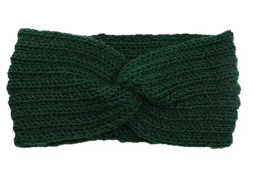 Stirnband 3 stücke Frauen Stirnband Einfarbig Elastische Haar Bands Twisted Gestrickte Turban Headwrap Winter Mädchen Haarband Haar Zubehör Winter Stirnband(Green A) von ZHAOQIN
